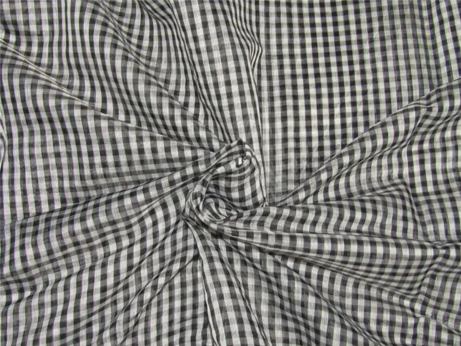 100% cotton black and white colour plaids 58" wide [10937]