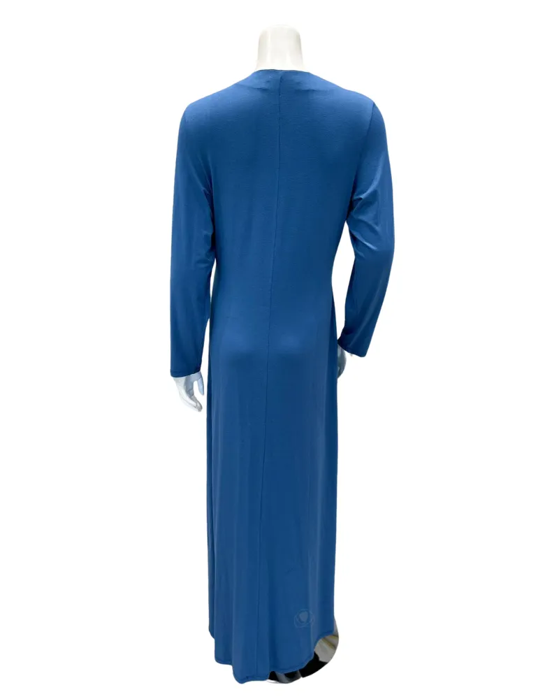 11908 Blue Gold Veins Cotton Nursing Nightgown