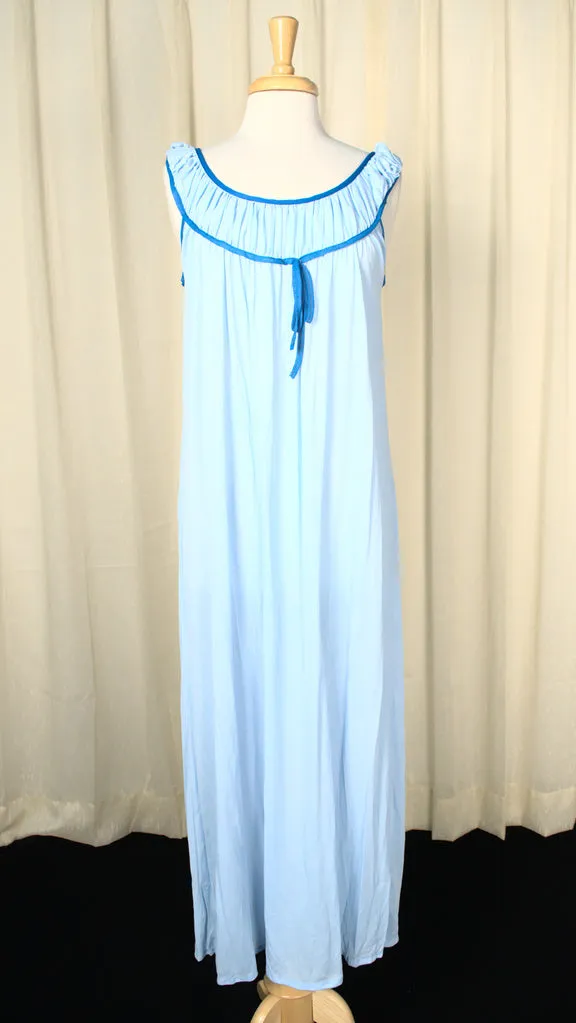 1960s Blue Bow Night Gown