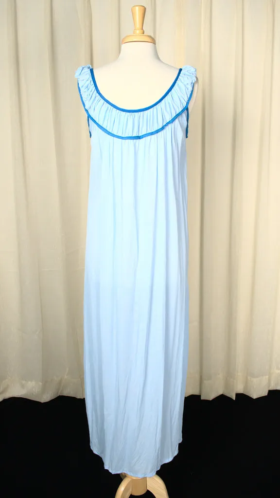1960s Blue Bow Night Gown