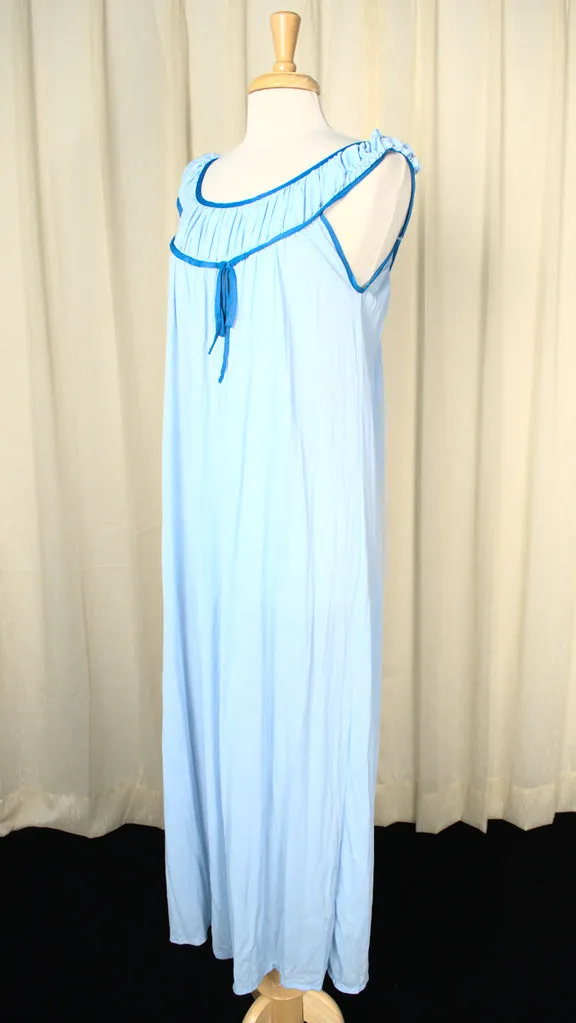 1960s Blue Bow Night Gown