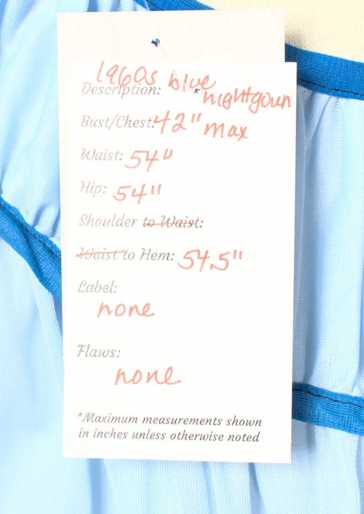 1960s Blue Bow Night Gown