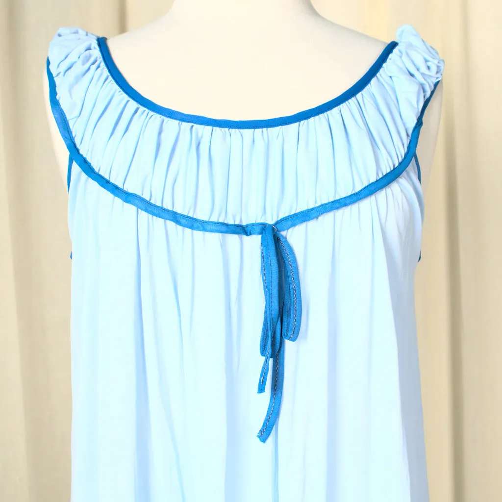 1960s Blue Bow Night Gown