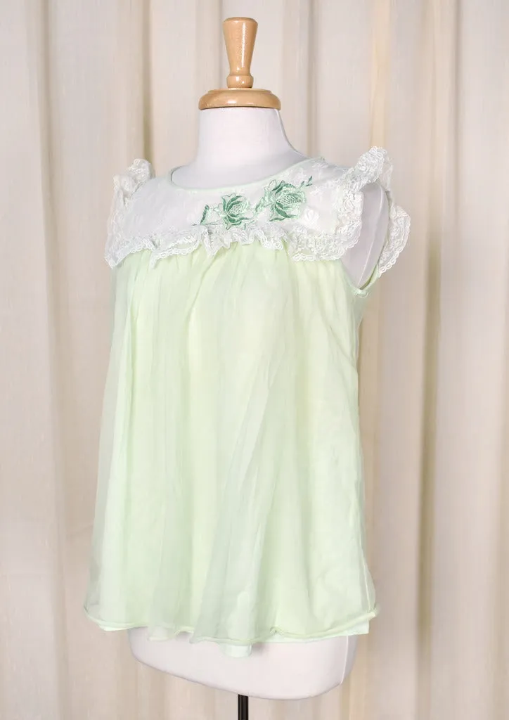 1960s Vintage Pistachio Baby Doll Top