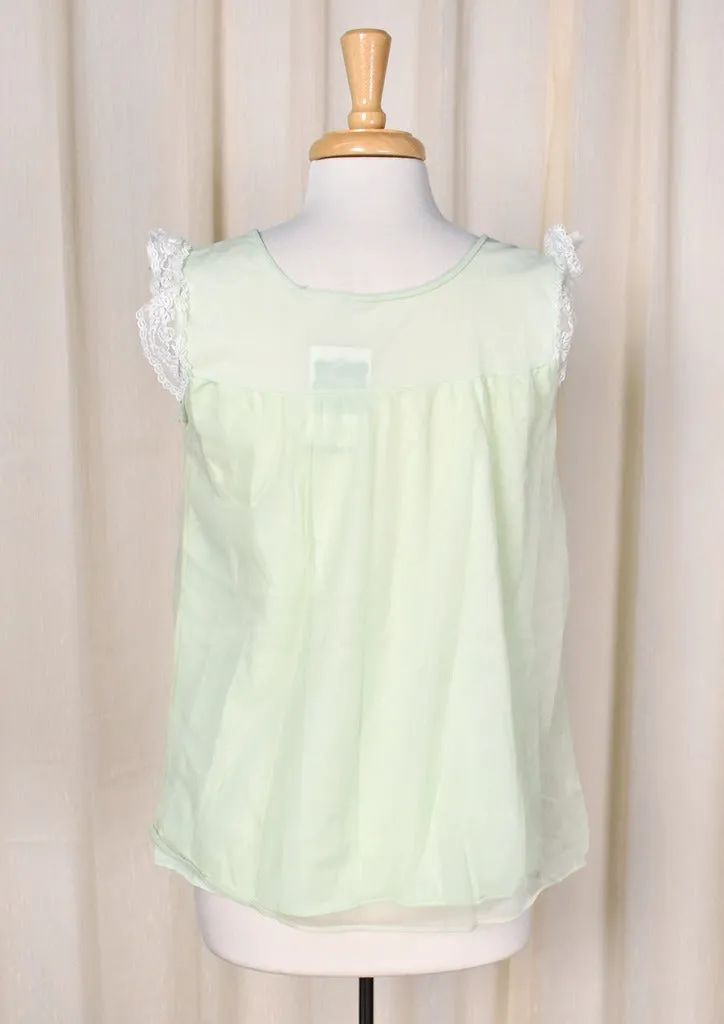 1960s Vintage Pistachio Baby Doll Top