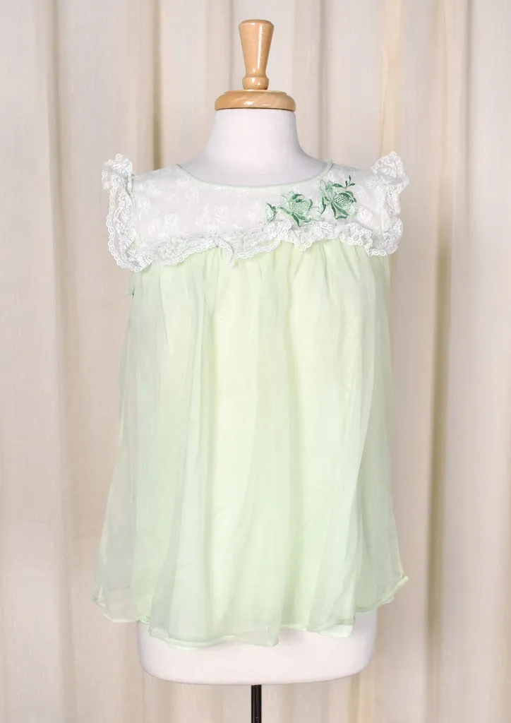 1960s Vintage Pistachio Baby Doll Top