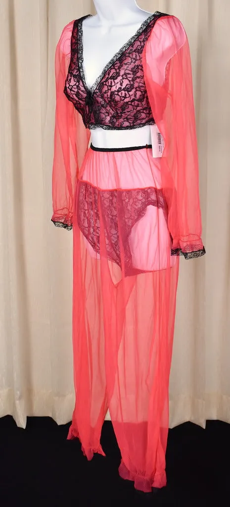 1960s Vintage Red & Black Harem Set