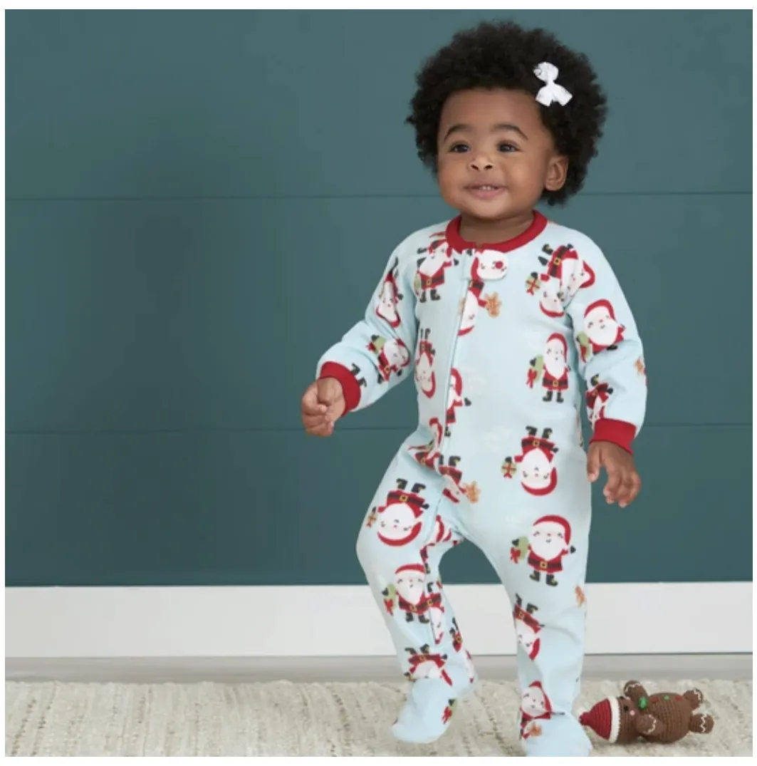 2-Pack Baby Santa Red Stripe Fleece Pajamas | 12 or 24 Months