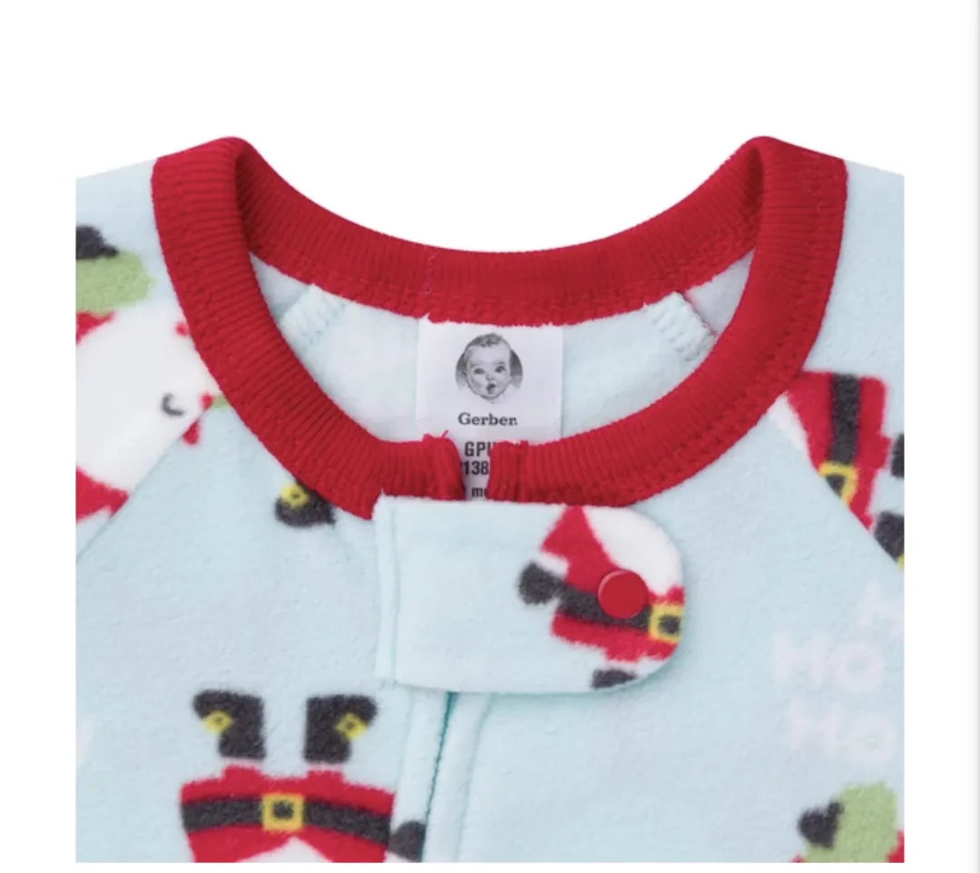 2-Pack Baby Santa Red Stripe Fleece Pajamas | 12 or 24 Months