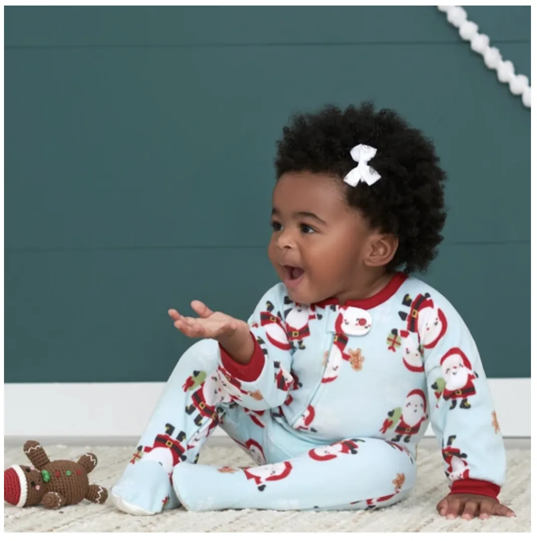 2-Pack Baby Santa Red Stripe Fleece Pajamas | 12 or 24 Months