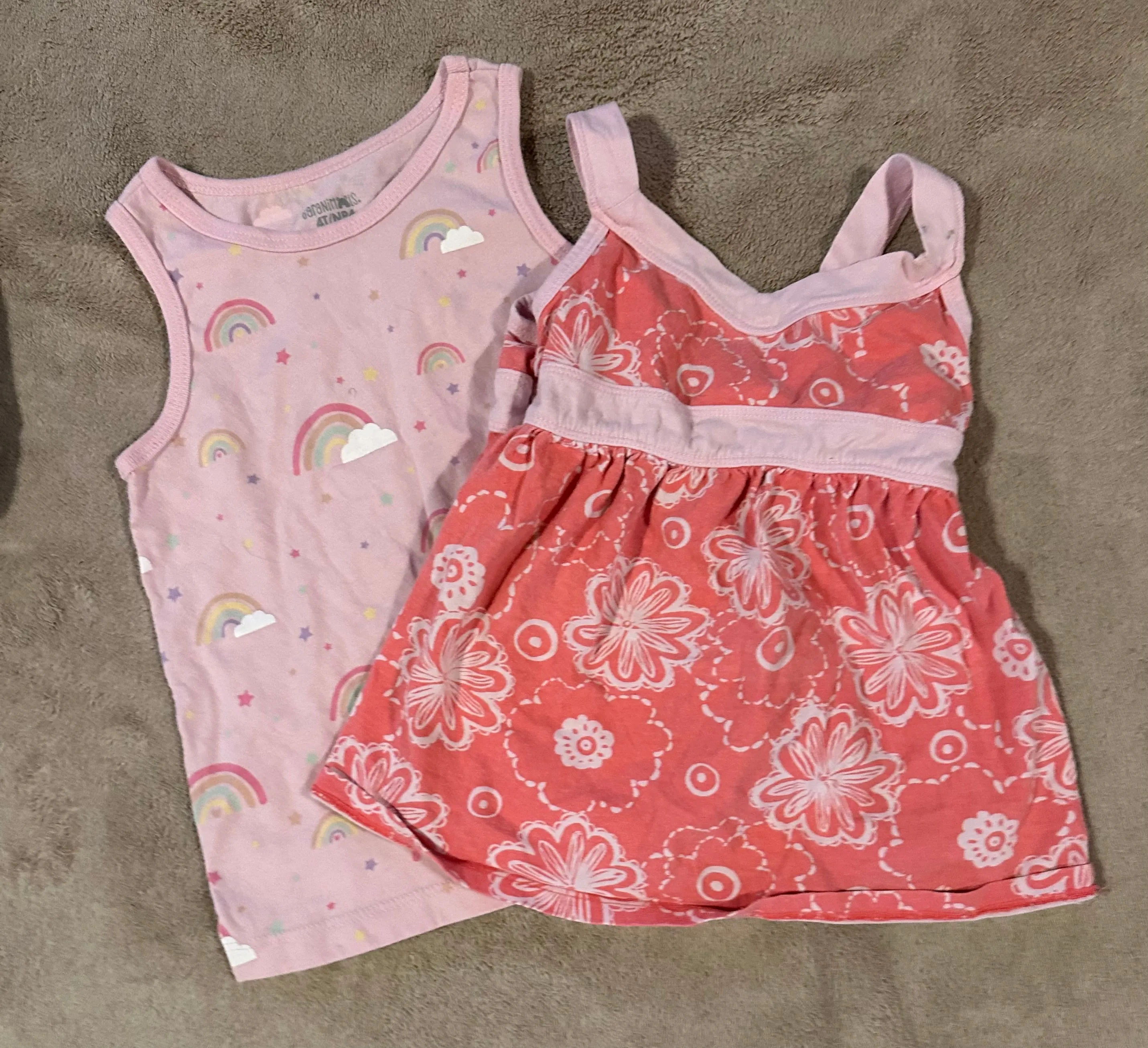 2 pink tank tops Flowers, rainbows - size Kids Clothing:     4 & 4T