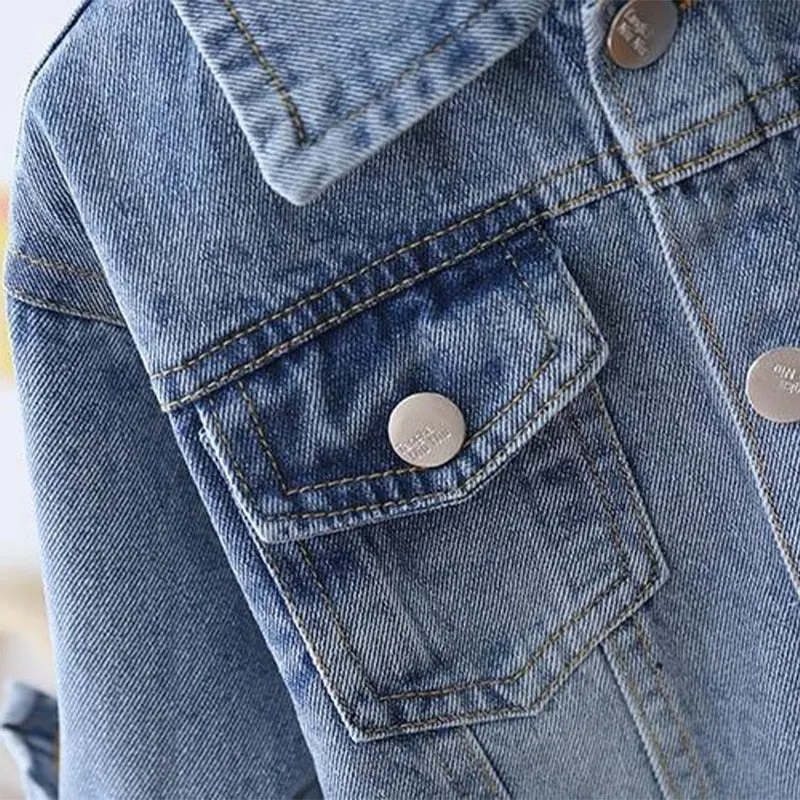 2023 Fashion Cartoon Daisy Denim Jacket For Girls Coat Spring Autumn