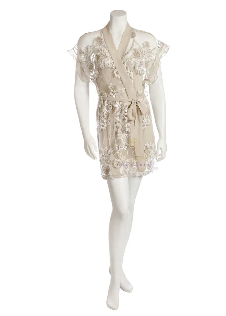 262 Charming Embroidered Flower Cover Up