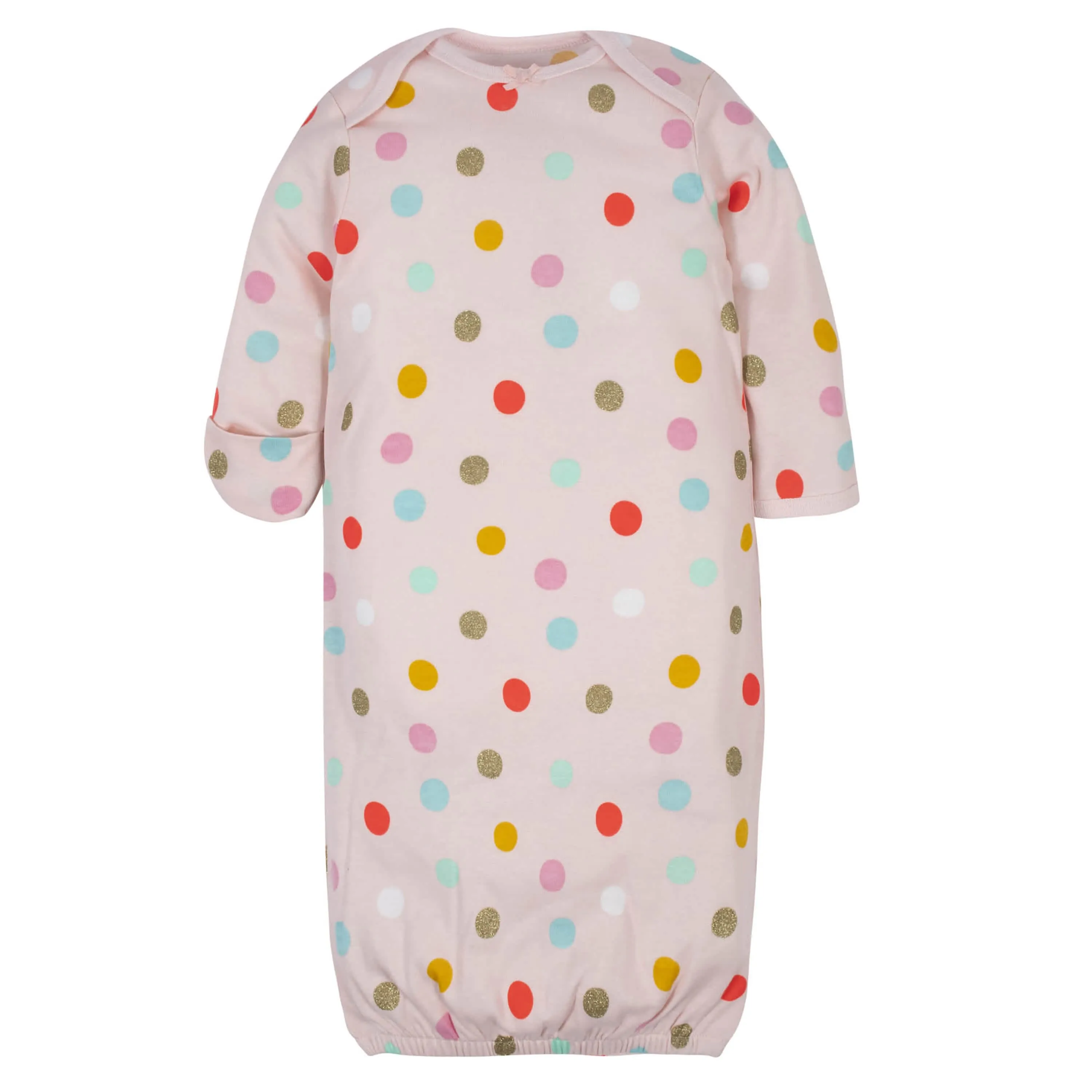 3-Pack Baby Girls Rainbow Organic Gowns