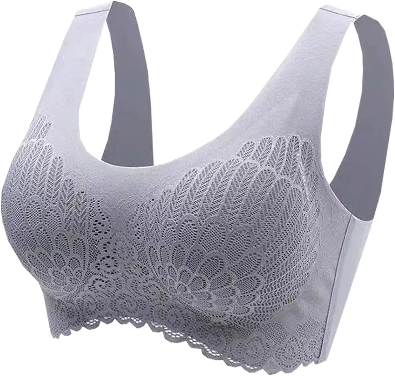 3 Pack Bombshell Push Up Wirefree Bra, Brazziti Bombshell Bras, Full Coverage Sports Bra, Comfort Latex Pad Lace Bra
