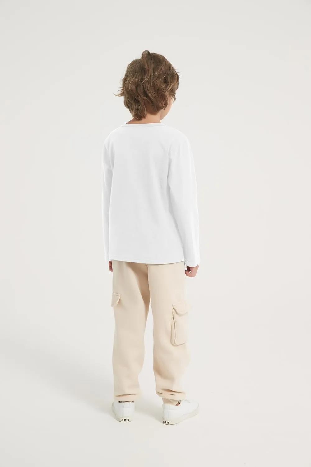 3-Pack Boys' Long Sleeve Shirts Kids Basic Long Sleeve Tees Toddlers' Crew Neck Soft Fall Tops