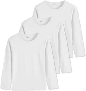 3-Pack Boys' Long Sleeve Shirts Kids Basic Long Sleeve Tees Toddlers' Crew Neck Soft Fall Tops