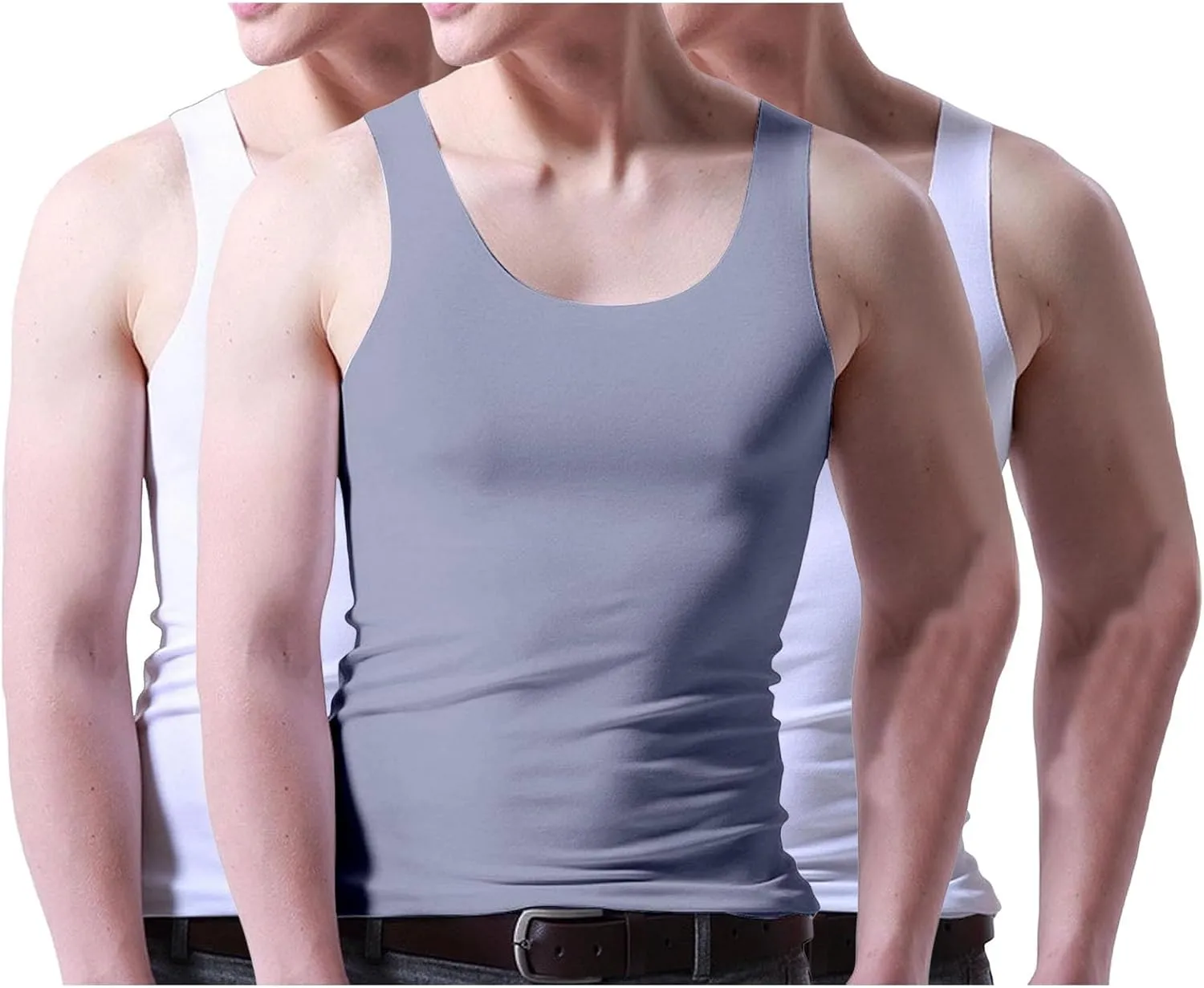 3 Pack Men's Workout Tank Tops Breathable Quick Dry Summer Sleeveless Silk Muscle Shirts Gym Workout Bodybuilding Tee