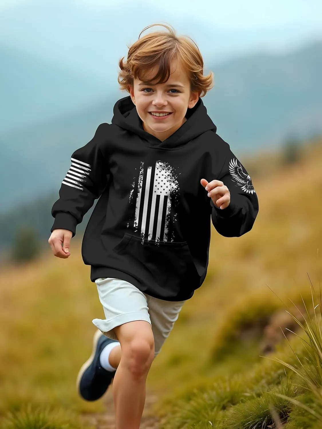 3D Printed Hoodies For Boys Girls Kids Sweatshirts Pullover Novelty Cool Clothes Black Red