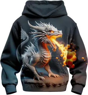 3D Printed Hoodies For Boys Girls Kids Sweatshirts Pullover Novelty Cool Clothes Black Red