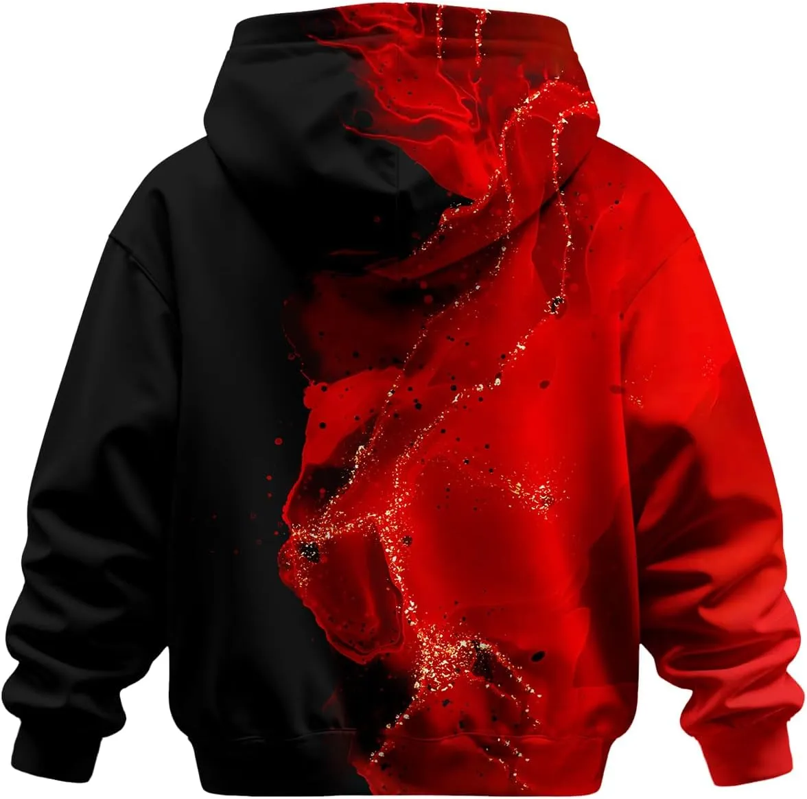 3D Printed Hoodies For Boys Girls Kids Sweatshirts Pullover Novelty Cool Clothes Black Red