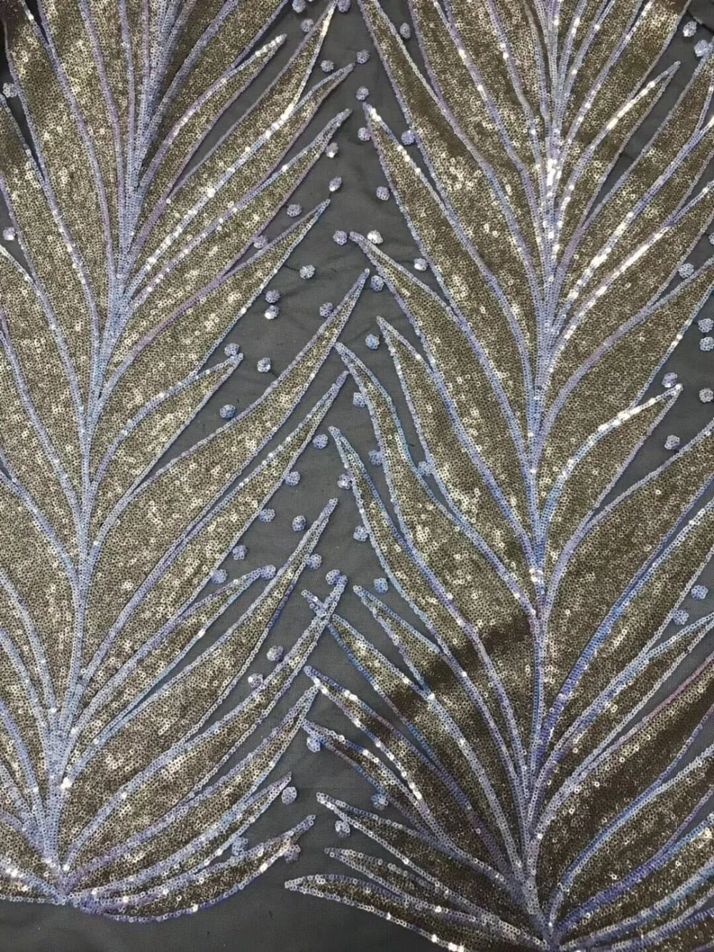5 YARDS / 2 COLORS / Gina Beaded Embroidery Glitter Mesh Lace  Party Prom Bridal Dress Fabric