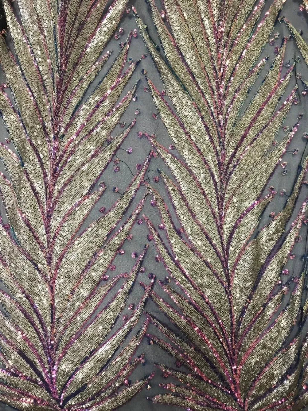 5 YARDS / 2 COLORS / Gina Beaded Embroidery Glitter Mesh Lace  Party Prom Bridal Dress Fabric