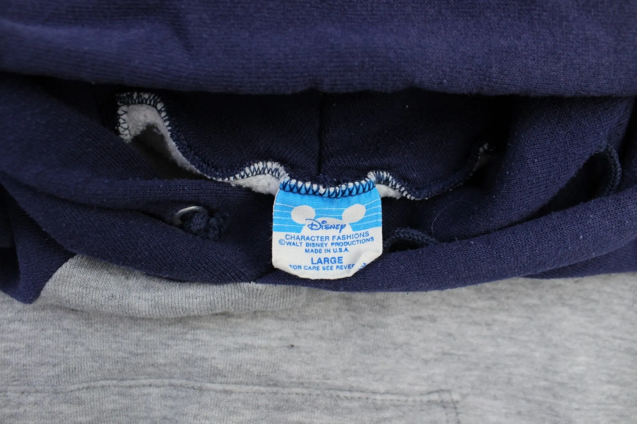 80's Disney Navy Blue & Grey Mickey Mouse Hoodie