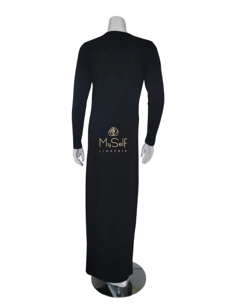 ADE737 Ribbon Design Black Teen Nightgown