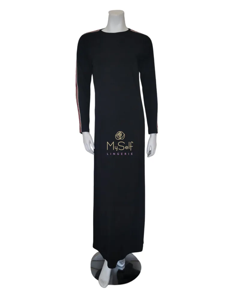 ADE737 Ribbon Design Black Teen Nightgown