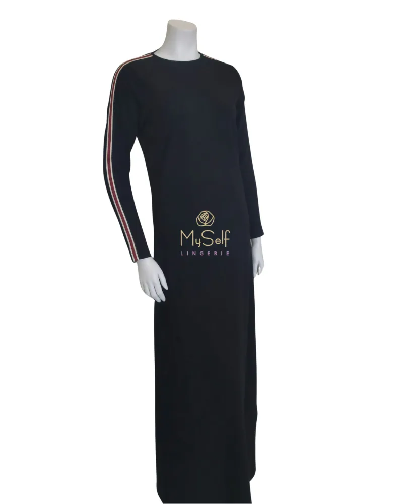 ADE737 Ribbon Design Black Teen Nightgown