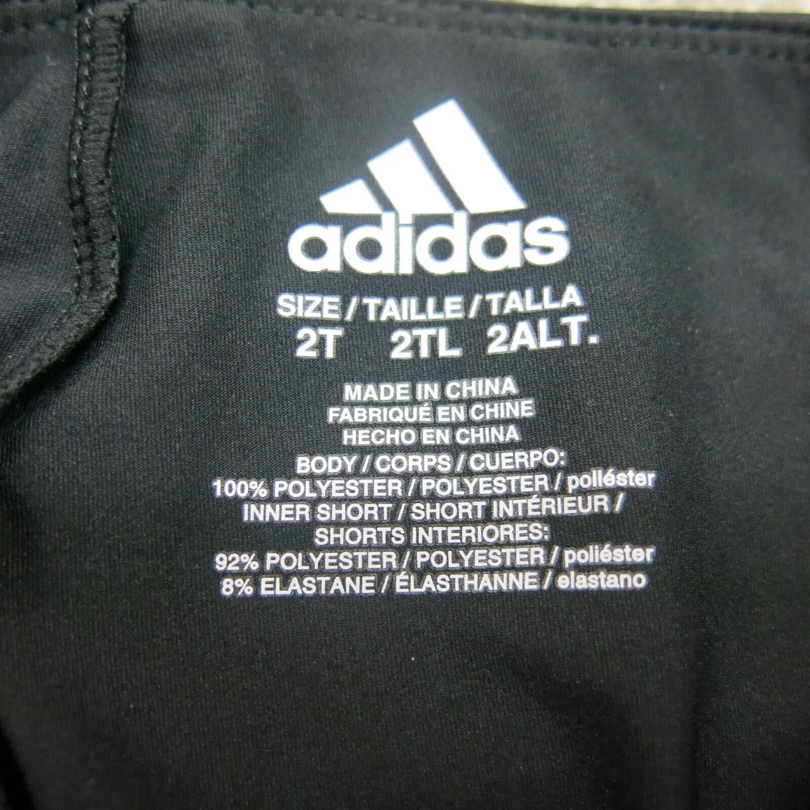 Adidas Athletic Skorts Shorts Kids Girls Size 2T Black 3 Striped Sports Skorts