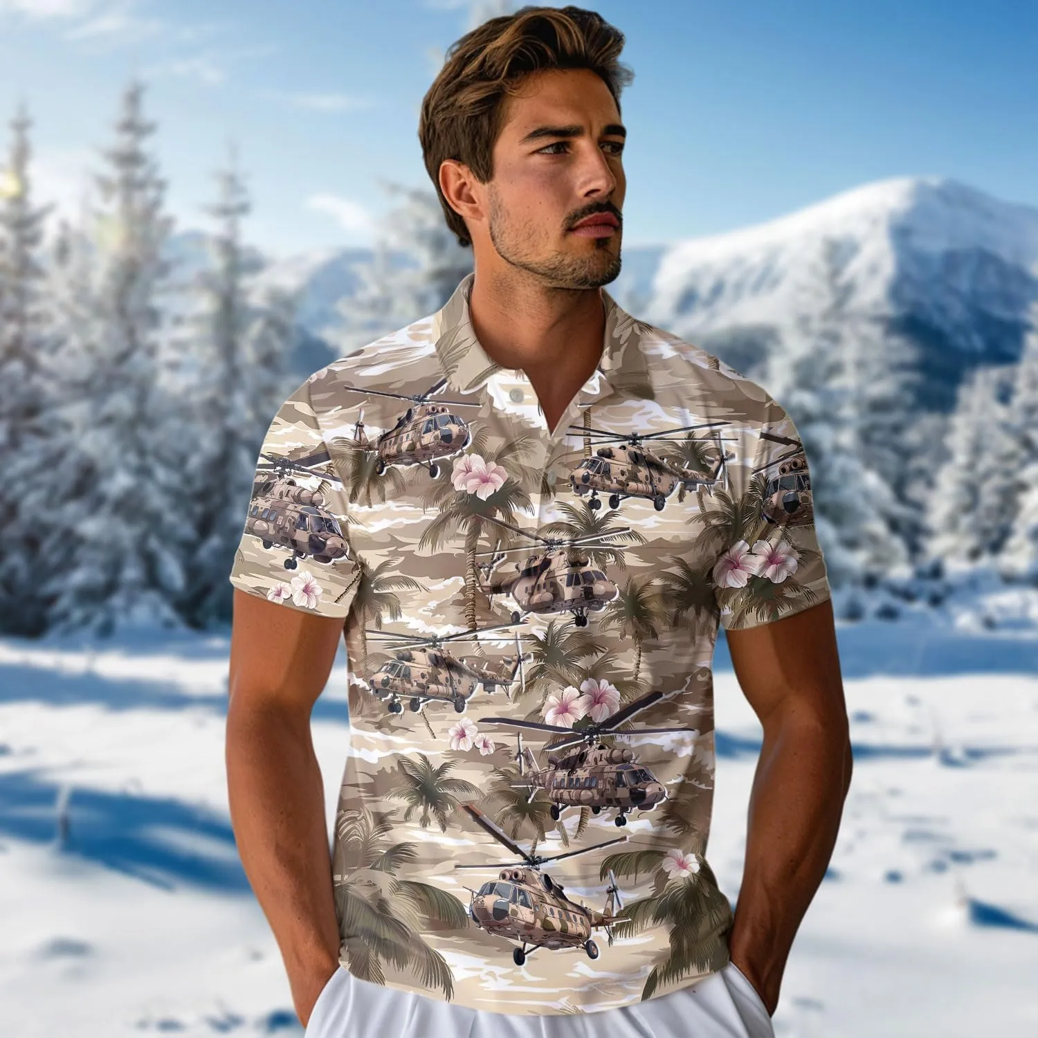 Airplane Polo Shirts for Men - Aircraft Men's Regular Fit Quick Dry Golf Polo Shirt Series 15
