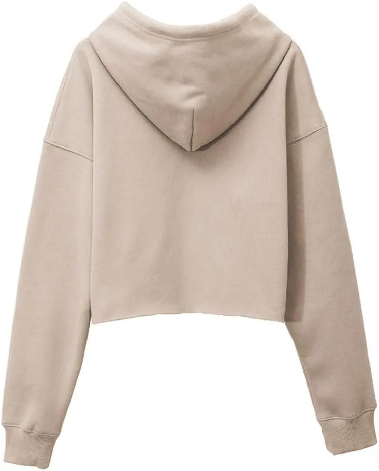 Amazhiyu Women's Cropped Hoodies Long Sleeves Fleece Crop Top Sweatshirt with Hooded