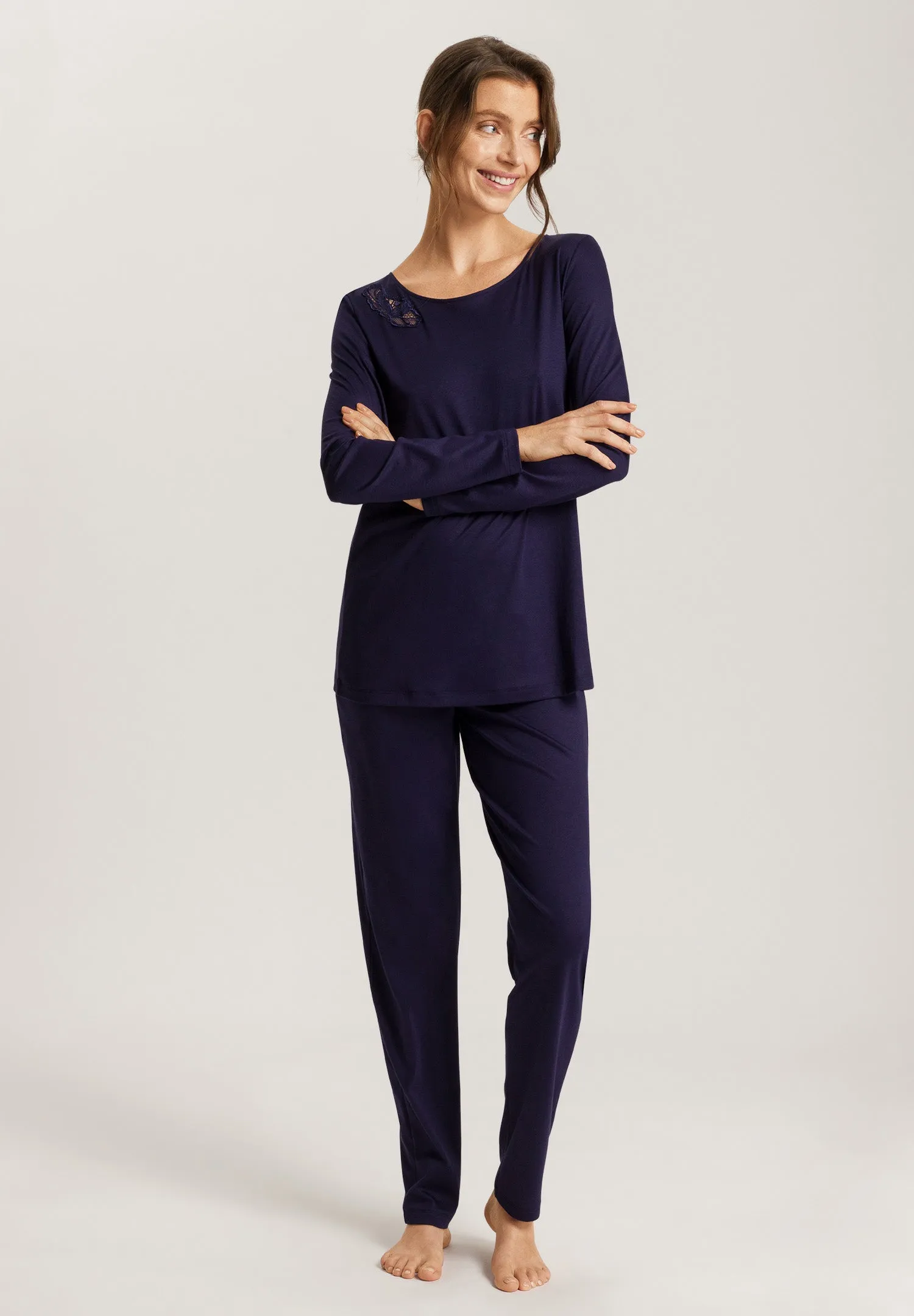 Anne Cotton Long Pajama Set | Evening Blue 74894-2621