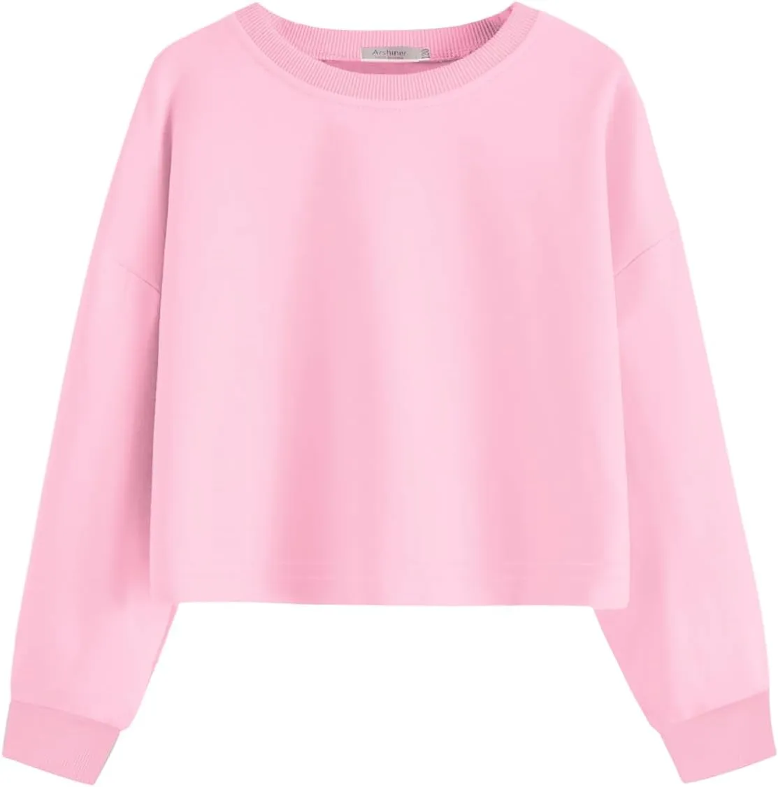 Arshiner Girls Crop Tops Kids Long Sleeve Pullover Sweatshirts