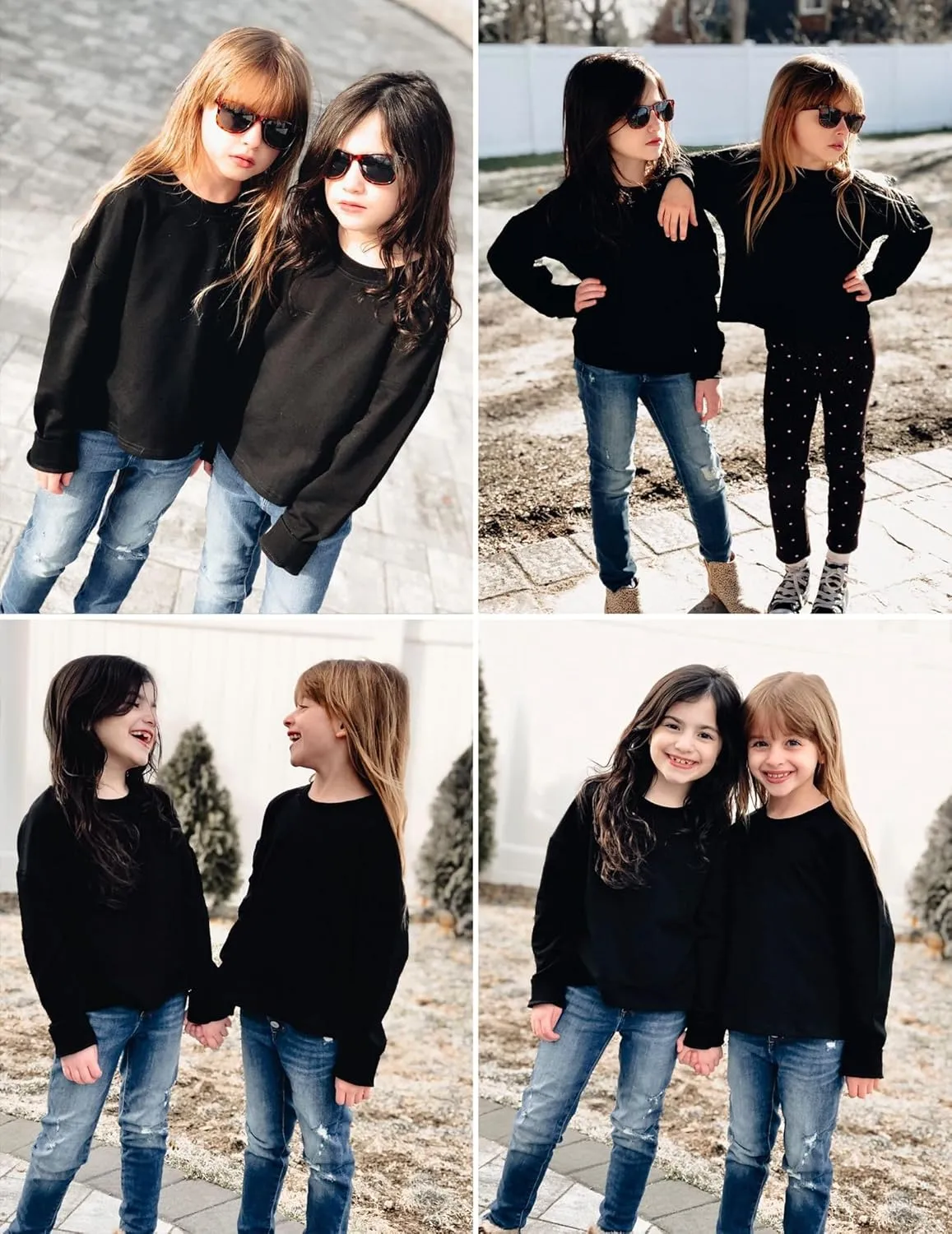 Arshiner Girls Crop Tops Kids Long Sleeve Pullover Sweatshirts