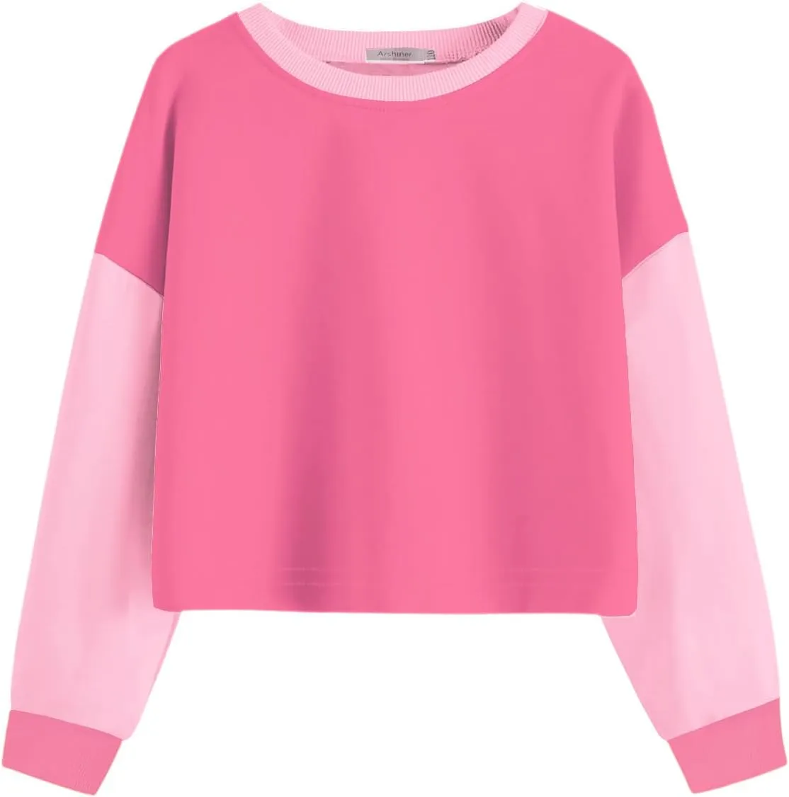 Arshiner Girls Crop Tops Kids Long Sleeve Pullover Sweatshirts