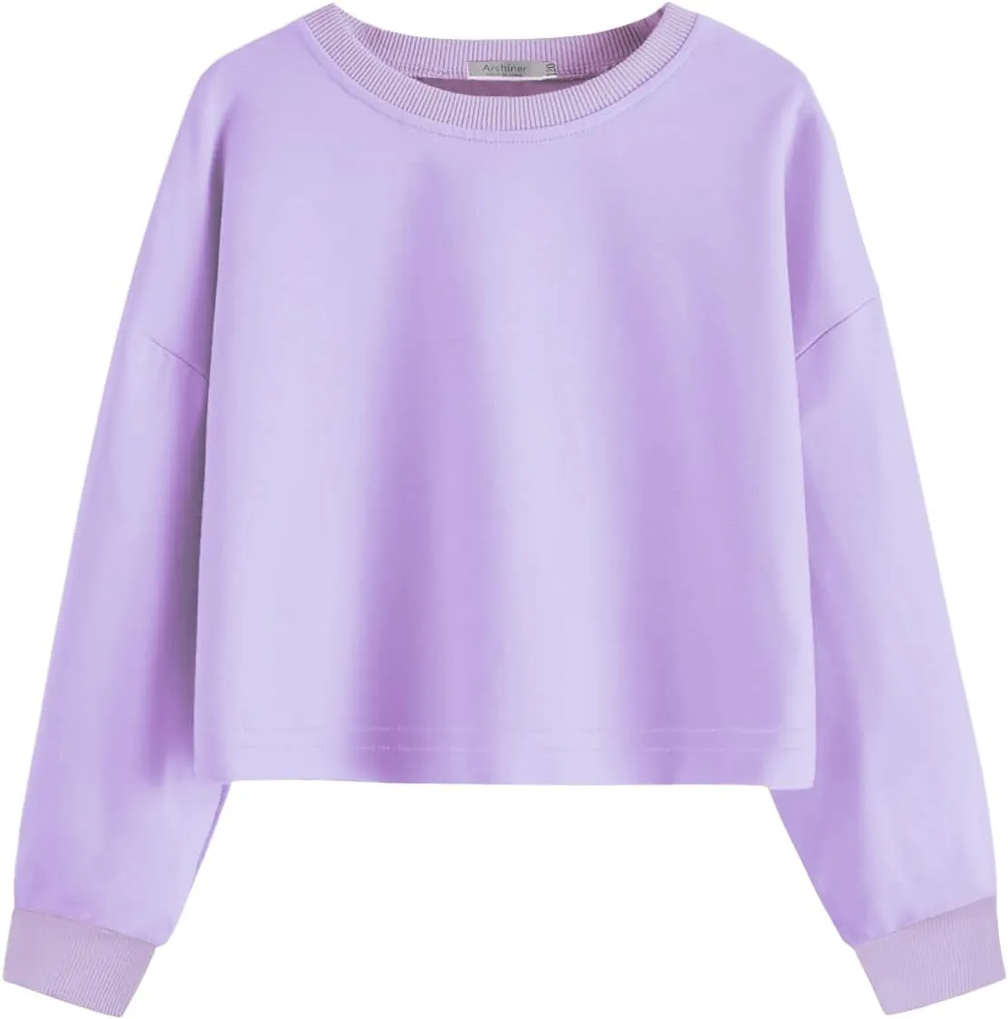 Arshiner Girls Crop Tops Kids Long Sleeve Pullover Sweatshirts