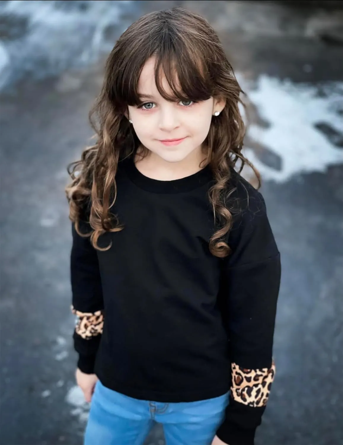 Arshiner Girls Crop Tops Kids Long Sleeve Pullover Sweatshirts