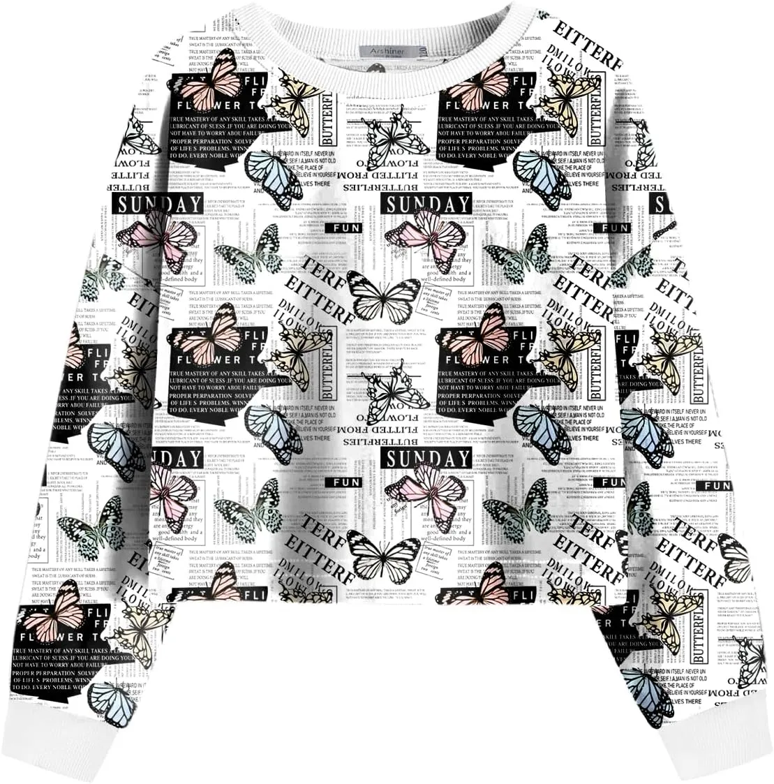 Arshiner Girls Crop Tops Kids Long Sleeve Pullover Sweatshirts