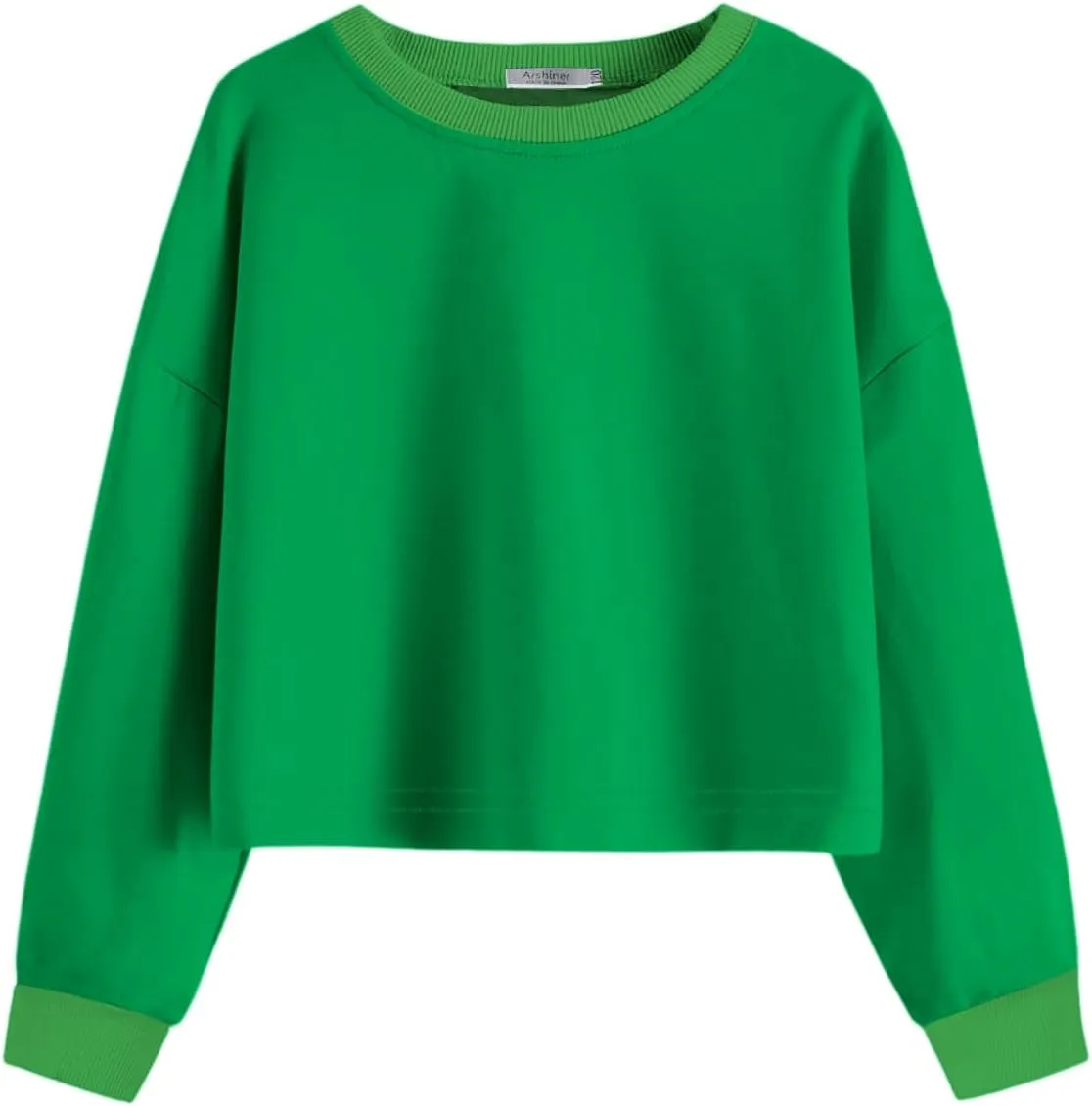 Arshiner Girls Crop Tops Kids Long Sleeve Pullover Sweatshirts