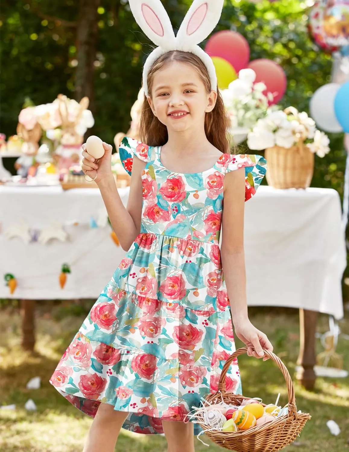 Arshiner Toddler Dress Little Girls Cotton Backless Sundress with Pockets