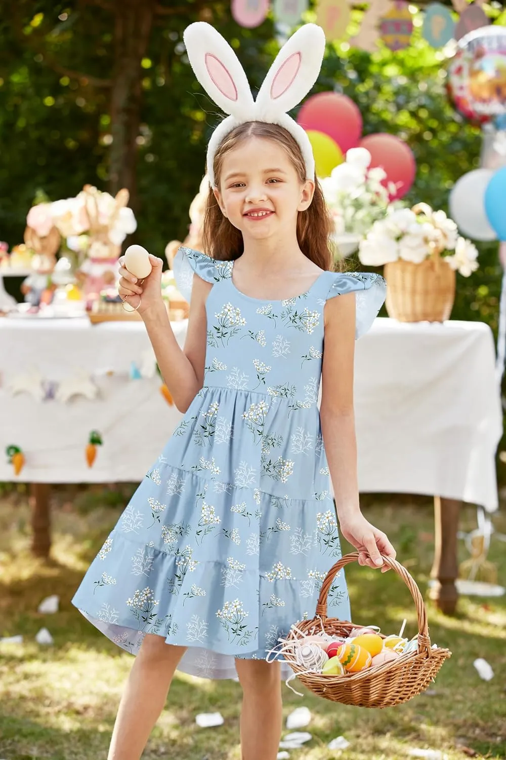 Arshiner Toddler Dress Little Girls Cotton Backless Sundress with Pockets