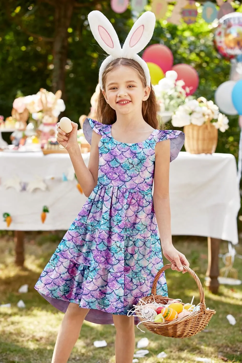 Arshiner Toddler Dress Little Girls Cotton Backless Sundress with Pockets