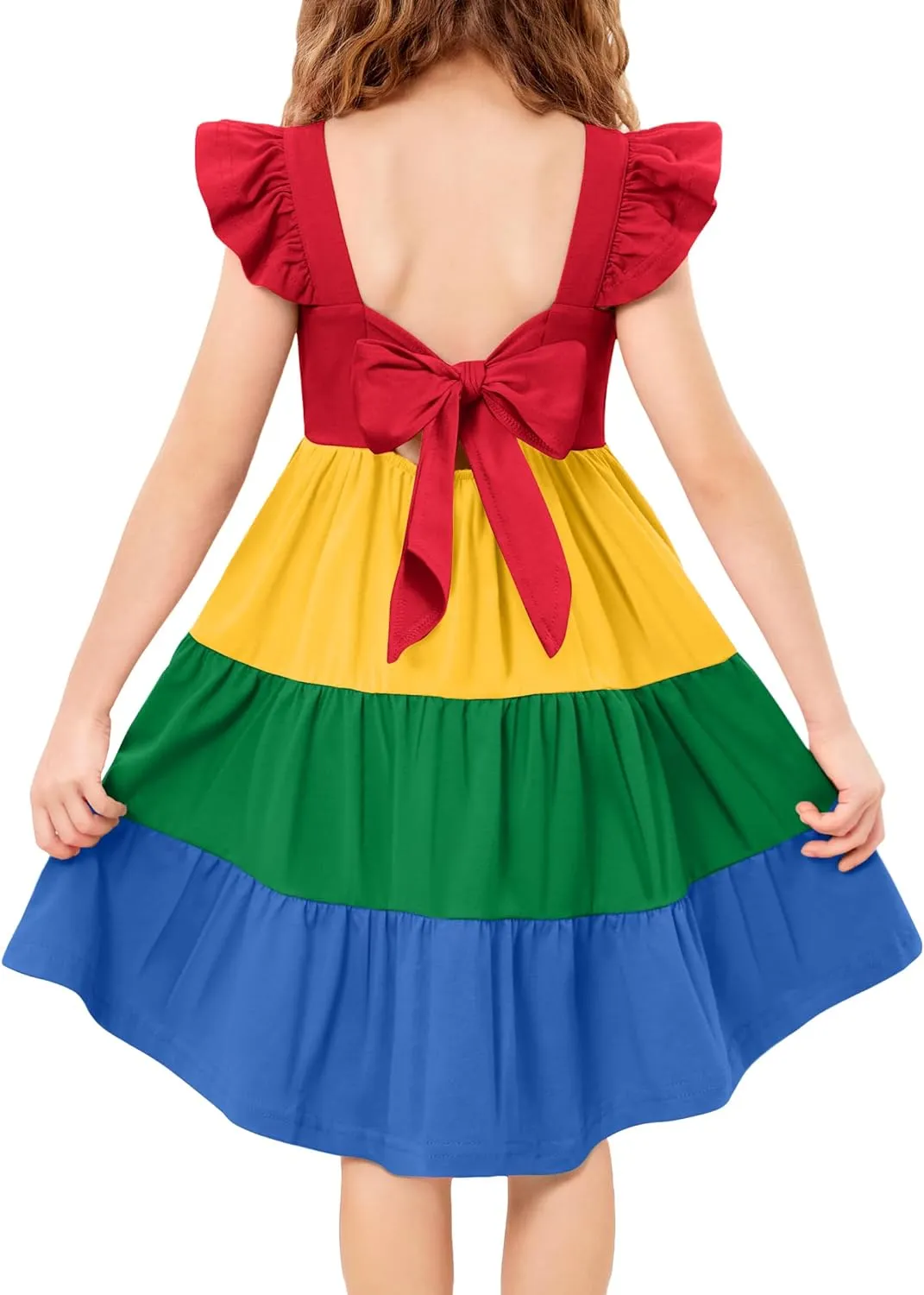 Arshiner Toddler Dress Little Girls Cotton Backless Sundress with Pockets