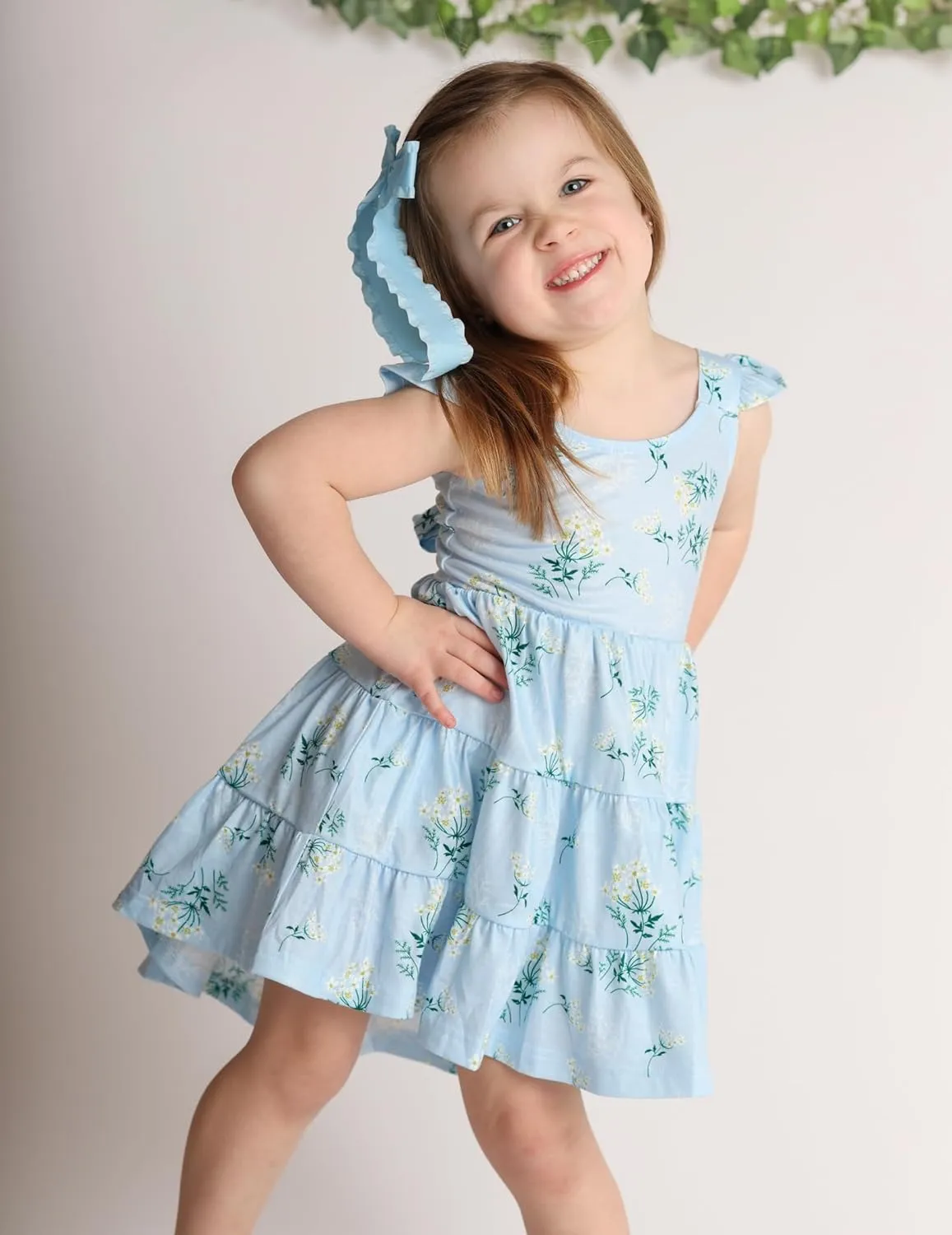 Arshiner Toddler Dress Little Girls Cotton Backless Sundress with Pockets