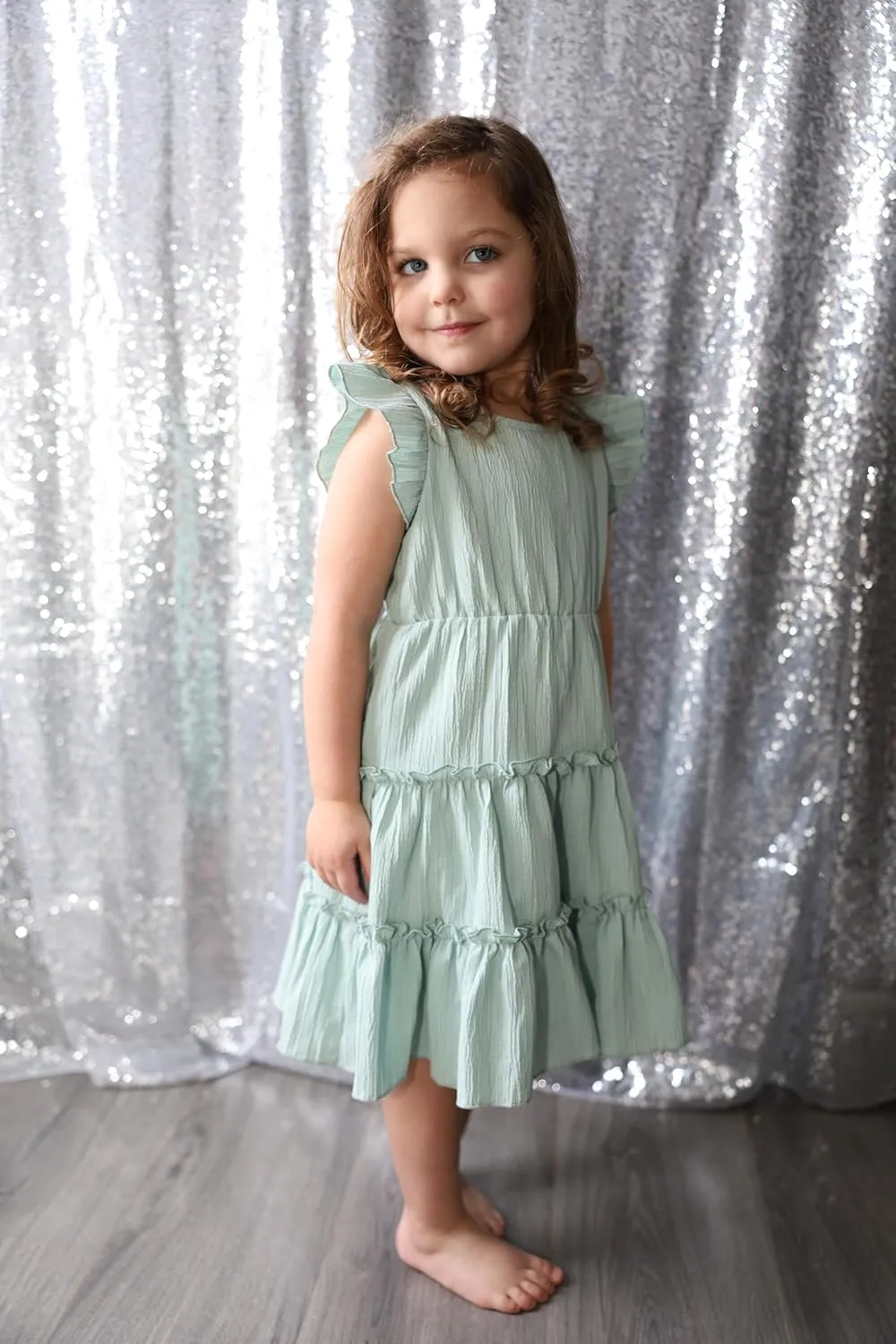 Arshiner Toddler Girls Dress Ruffle Sleeveless Tiered Swing Twirly Dresses