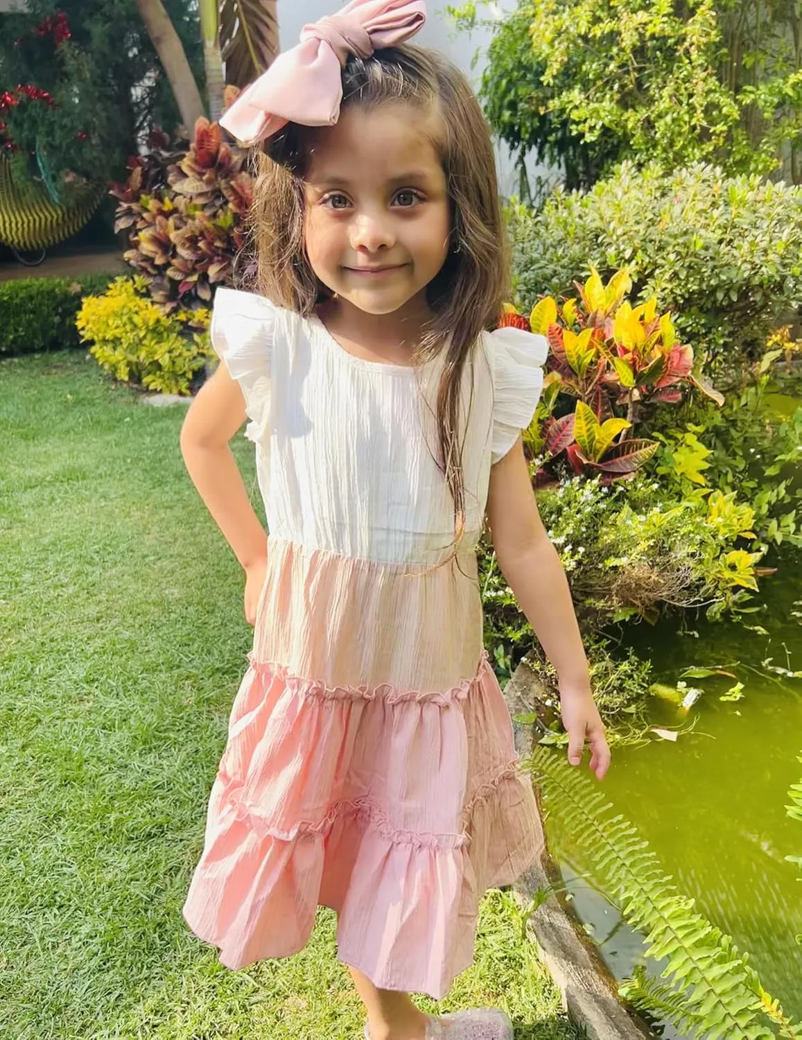 Arshiner Toddler Girls Dress Ruffle Sleeveless Tiered Swing Twirly Dresses