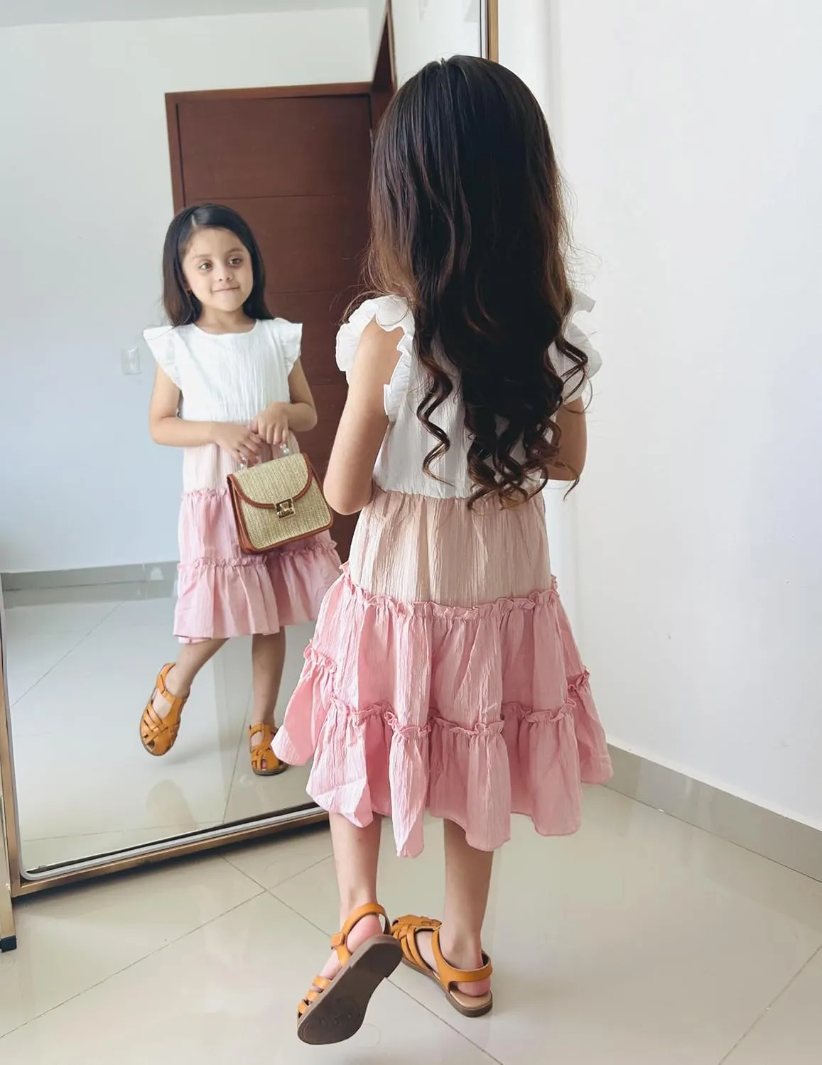 Arshiner Toddler Girls Dress Ruffle Sleeveless Tiered Swing Twirly Dresses